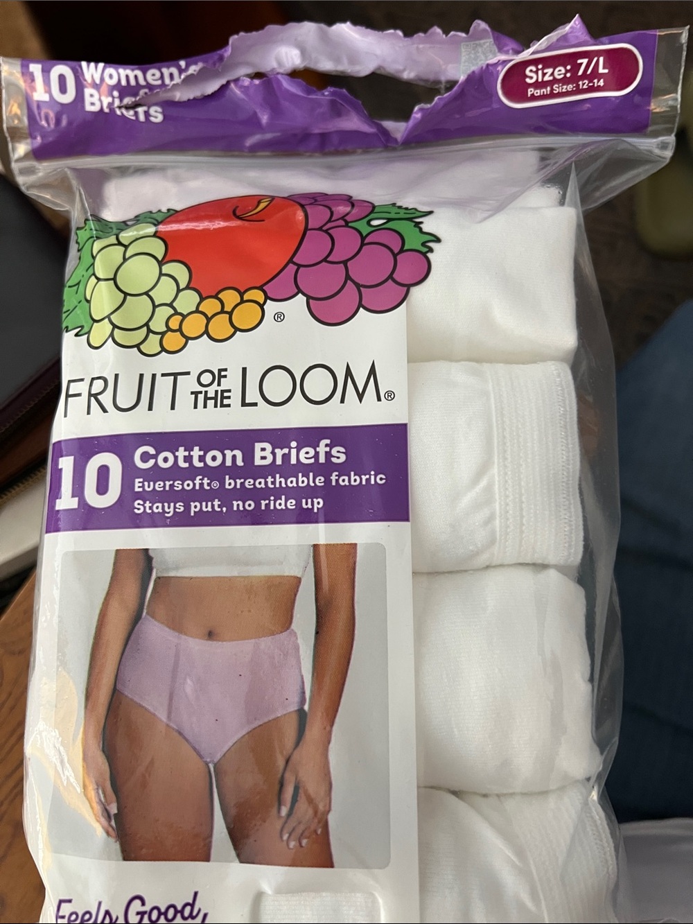Fruit of the Loom White Women's Cotton Briefs 9-Pack